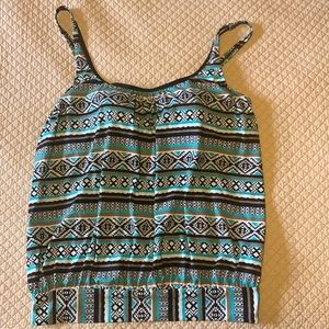 Venus swim tank teal/black/brown Size 16
